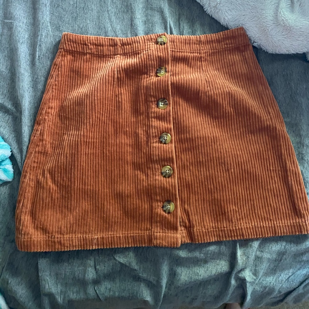 ORANGE CORDUROY SKIRT